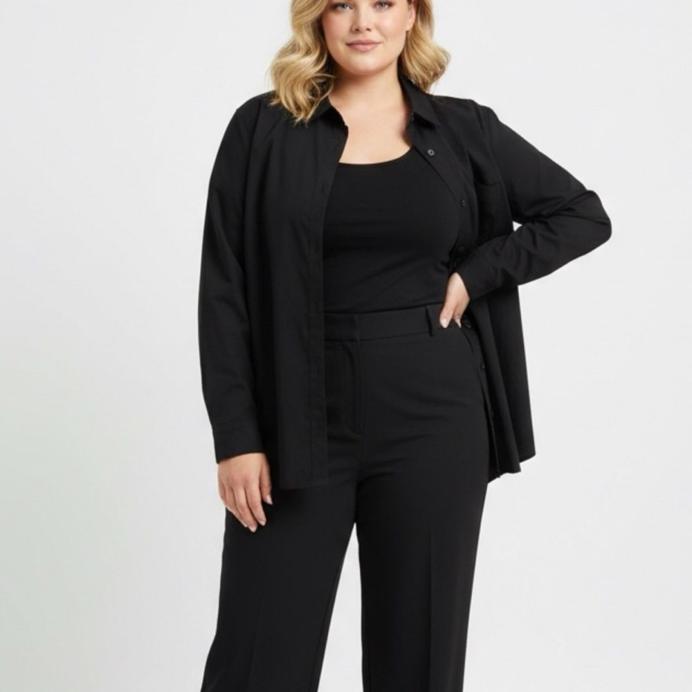 Athleta Black Shirt button down. Large - Picture 2 of 8